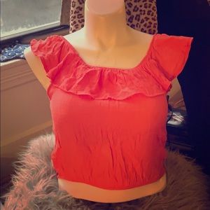 Cute coral crop top